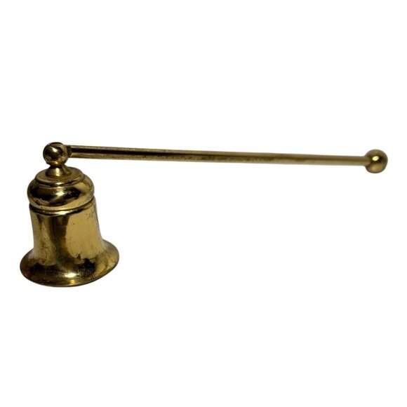 Vintage Brass Candle Snuffer With Bell Shaped Base & 7" Handle - Picture 1 of 6